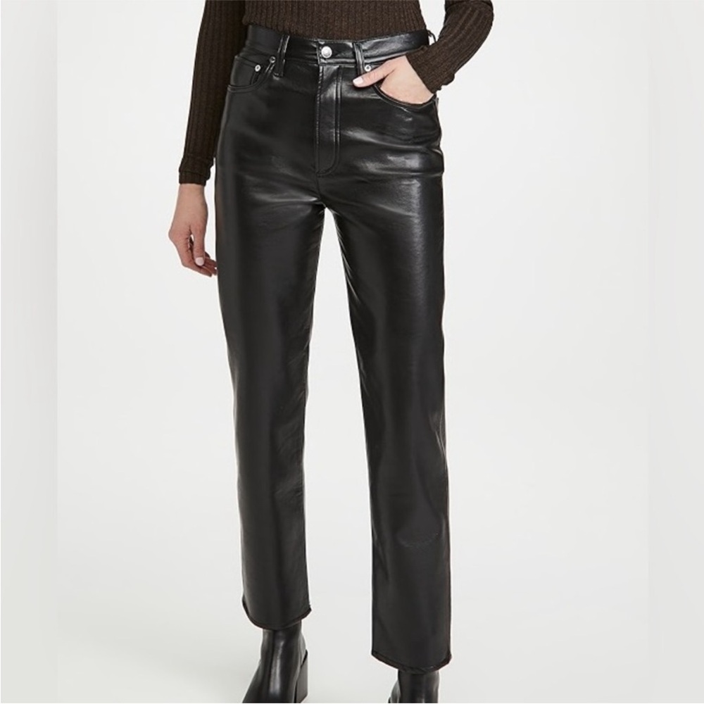 AGOLDE Recycled Leather 90s Pinch Waist Pants Black 26